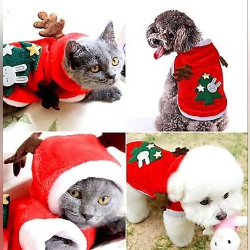 New! Pet Christmas Clothes Costume, Pet Clothes for Small Medium Dogs and Cats